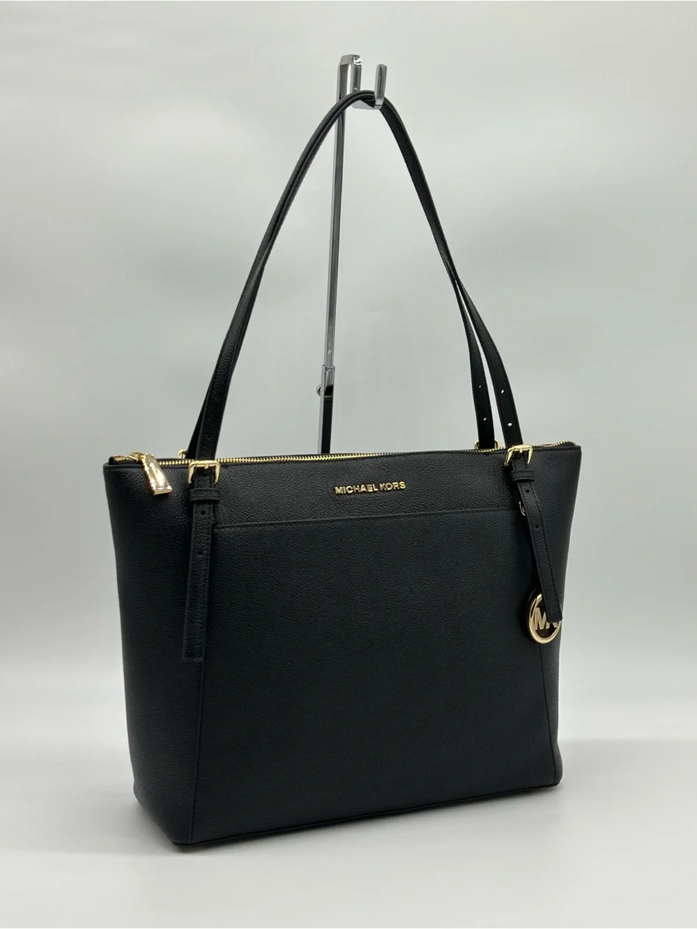 Michael Kors Black Tote with Gold Accents